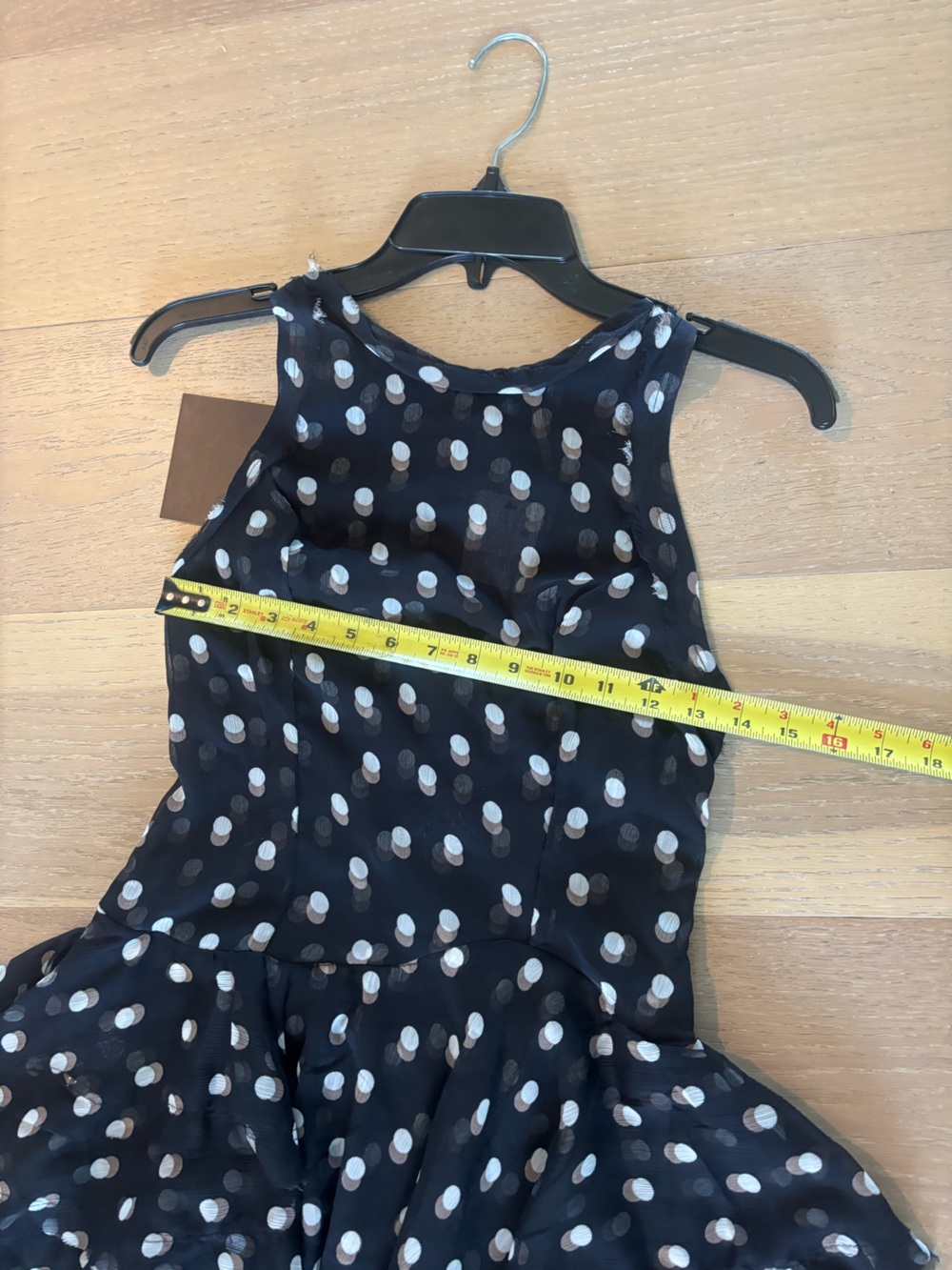Free People Raven Printed Mini Dress XS Night Combo NWT Dot Printed Ruffle black - Picture 14 of 15